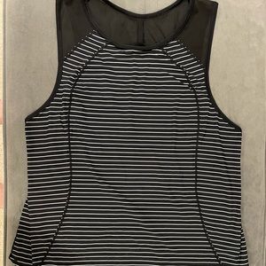 Black and white striped Lululemon tank top